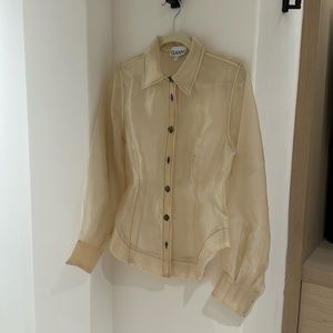 Ganni Organza top in ivory size small
